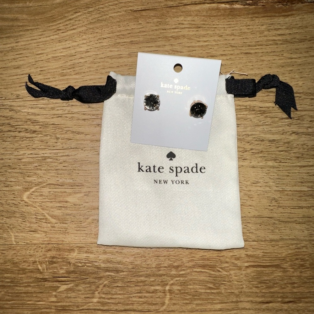 Kate Spade Earrings Gumdrop Gray and Gold BRAND NEW